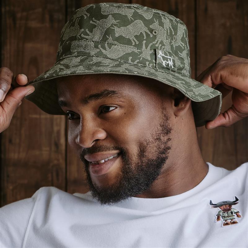 Kingsley Heath Dotted Nguni Bucket Hat - Fatigue