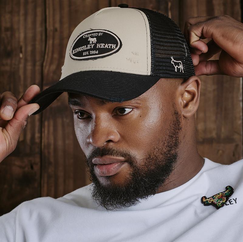 Kingsley Heath Distressed Corp Camo Trucker - Stone