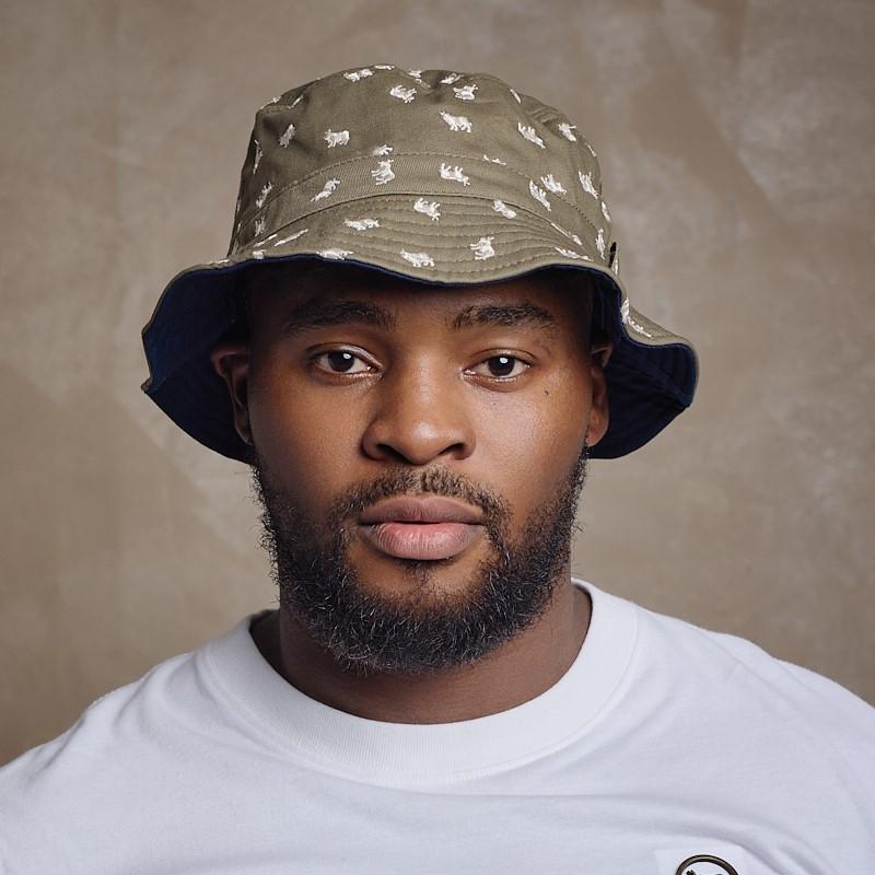 All Over Embroidery Nguni Bucket - Fatigue