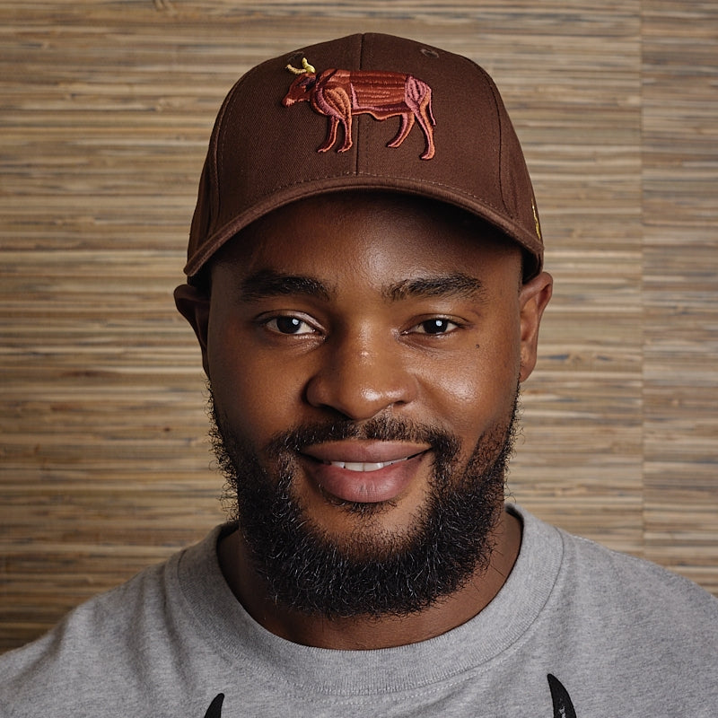 Solid Detailed Nguni Cap - Choc