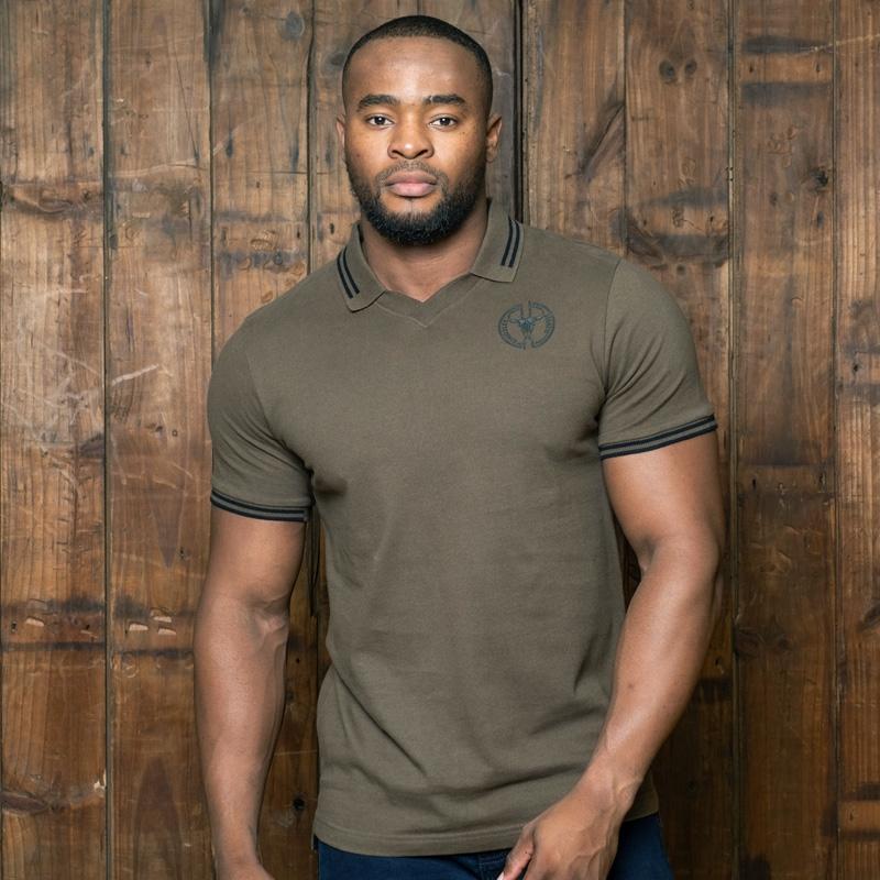 Box Tipped V-Neck Pkcpn Polo - Fatigue