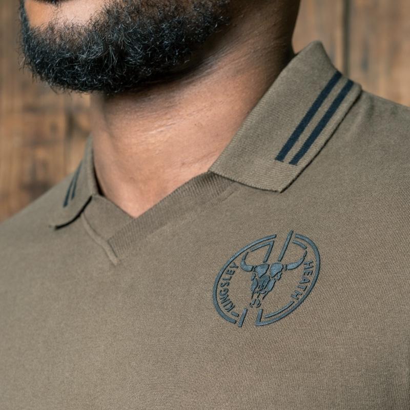 Box Tipped V-Neck Pkcpn Polo - Fatigue
