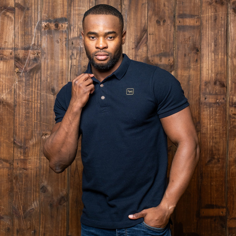 Luxe Cut-Out Nguni PK Polo Midnight
