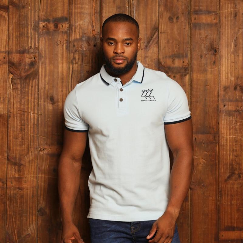 Kingsley Staggered Nguni Tipped Pkcpn Polo - Sky