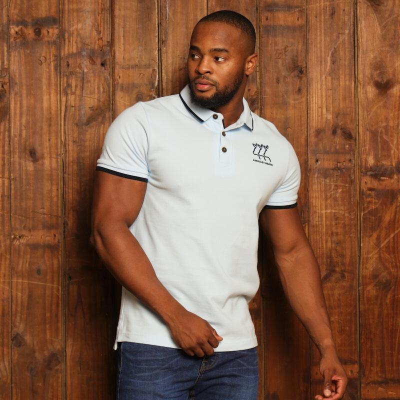 Kingsley Staggered Nguni Tipped Pkcpn Polo - Sky