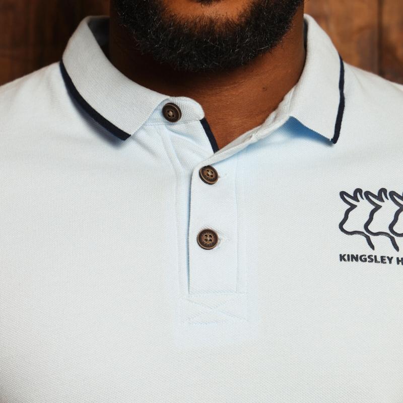 Kingsley Staggered Nguni Tipped Pkcpn Polo - Sky