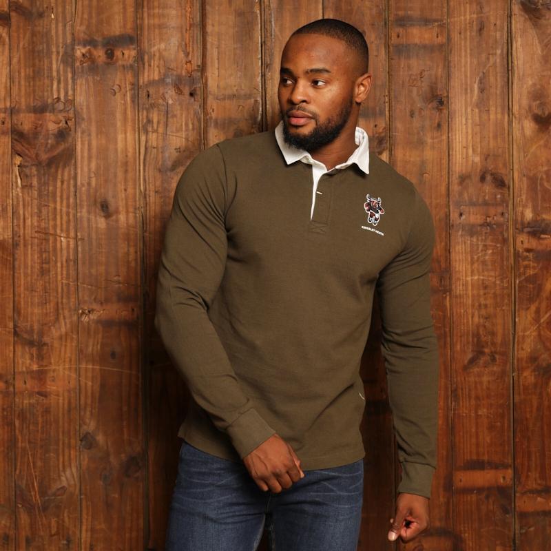Kingsley The Beast Longsleeve Rugby Polo - Fatigue