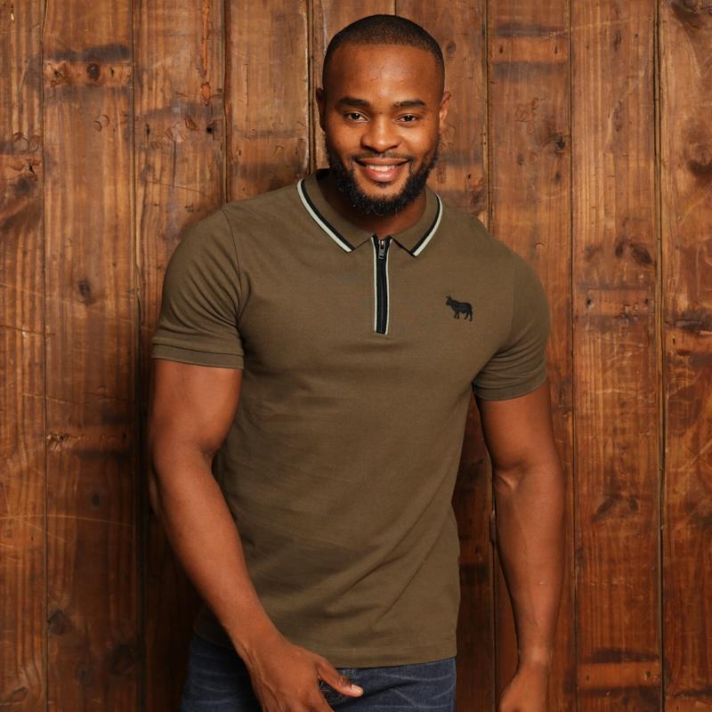 Kingsley Tipped Quarter Zip Sjcpn Polo - Fatigue