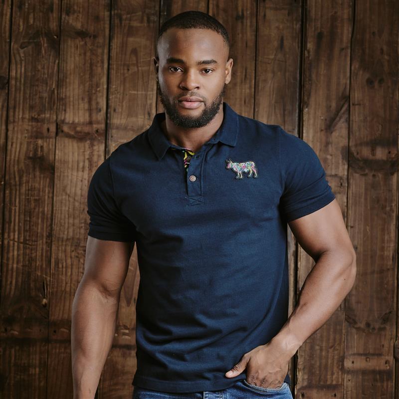 Kingsley Squiggle Nguni Regular Polo - Midnight