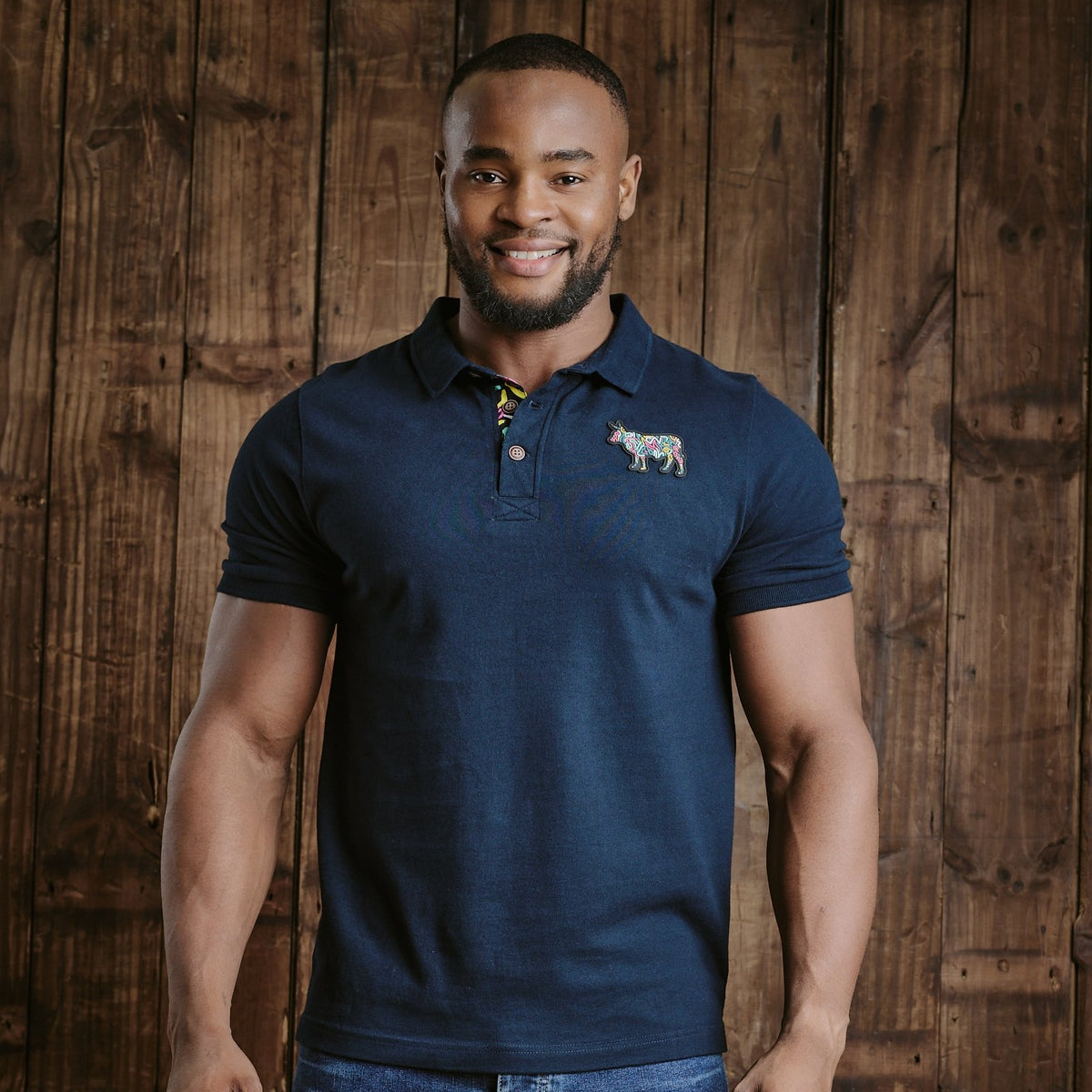 Kingsley Squiggle Nguni Regular Polo - Midnight