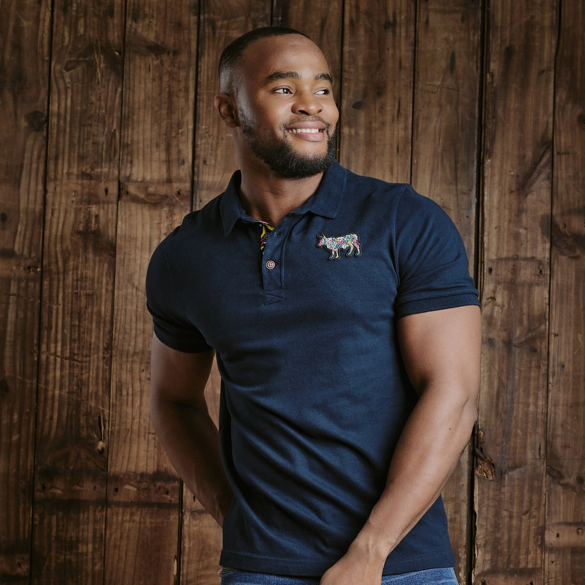 Kingsley Squiggle Nguni Regular Polo - Midnight