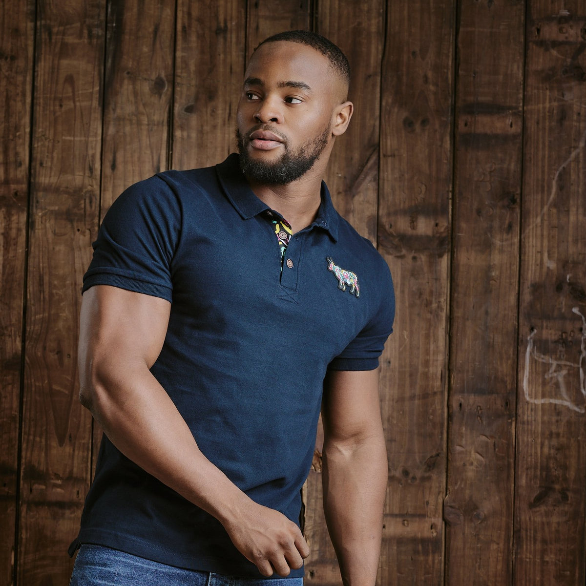 Kingsley Squiggle Nguni Regular Polo - Midnight