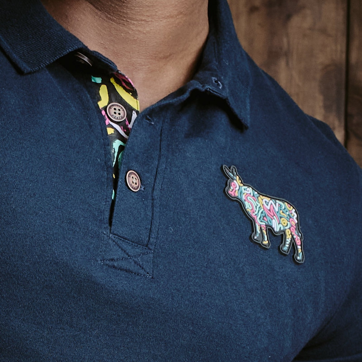 Kingsley Squiggle Nguni Regular Polo - Midnight