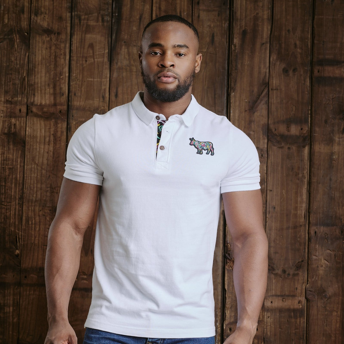 Kingsley Squiggle Nguni Regular Polo - Pelican