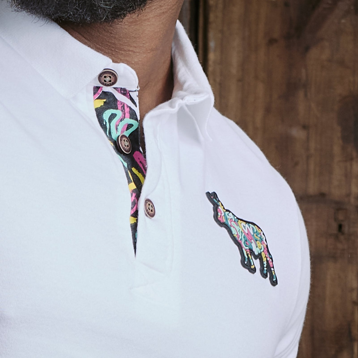 Kingsley Squiggle Nguni Regular Polo - Pelican