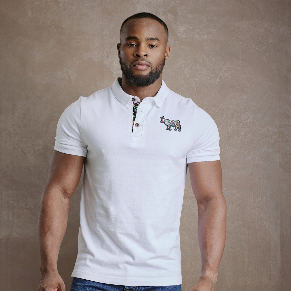 Kingsley Squiggle Nguni Regular Polo - Pelican