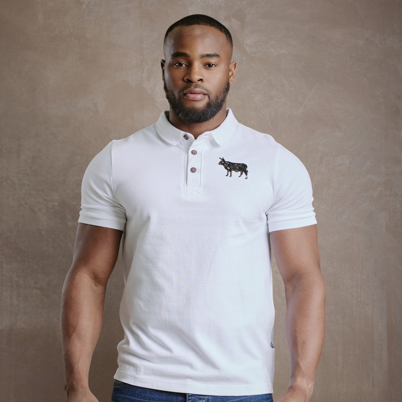 Kingsley Beaded Nguni Polo - Pelican - Kingsley Heath