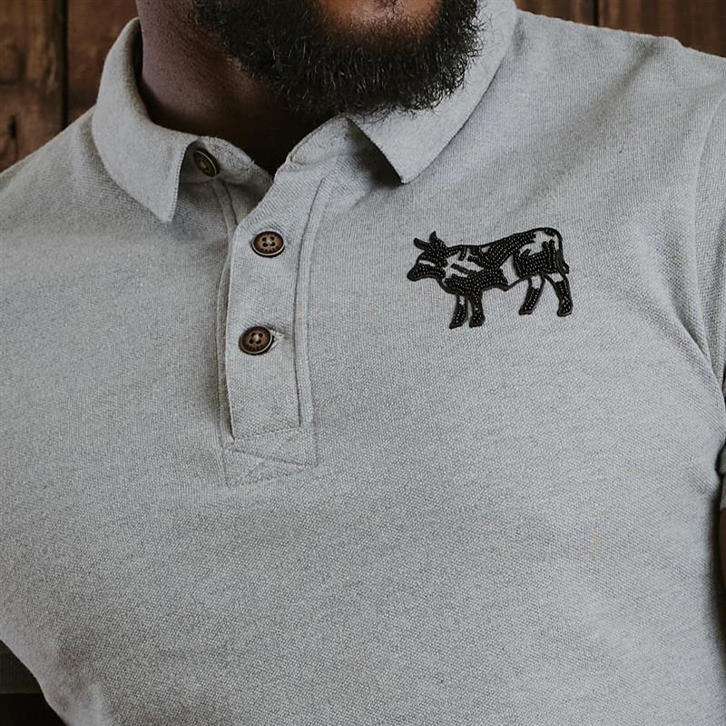 Kingsley Beaded Nguni Lux Polo - Vervet