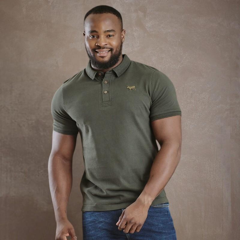 Kingsley Luxe Metal Nguni Regular Polo - Fatigue