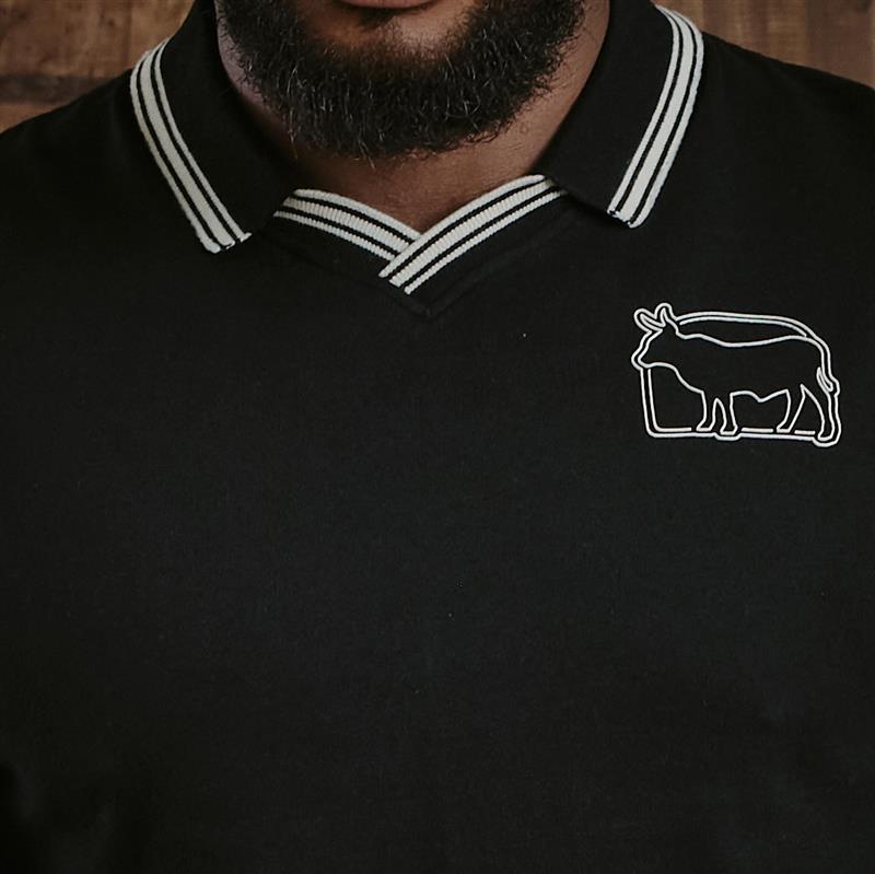 Kingsley Tipped Retro Vee Polo - Mamba