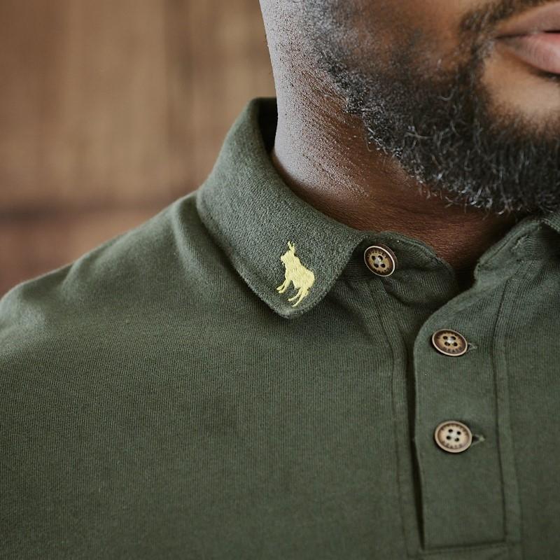 Centred Logo Regular Polo - Fatigue