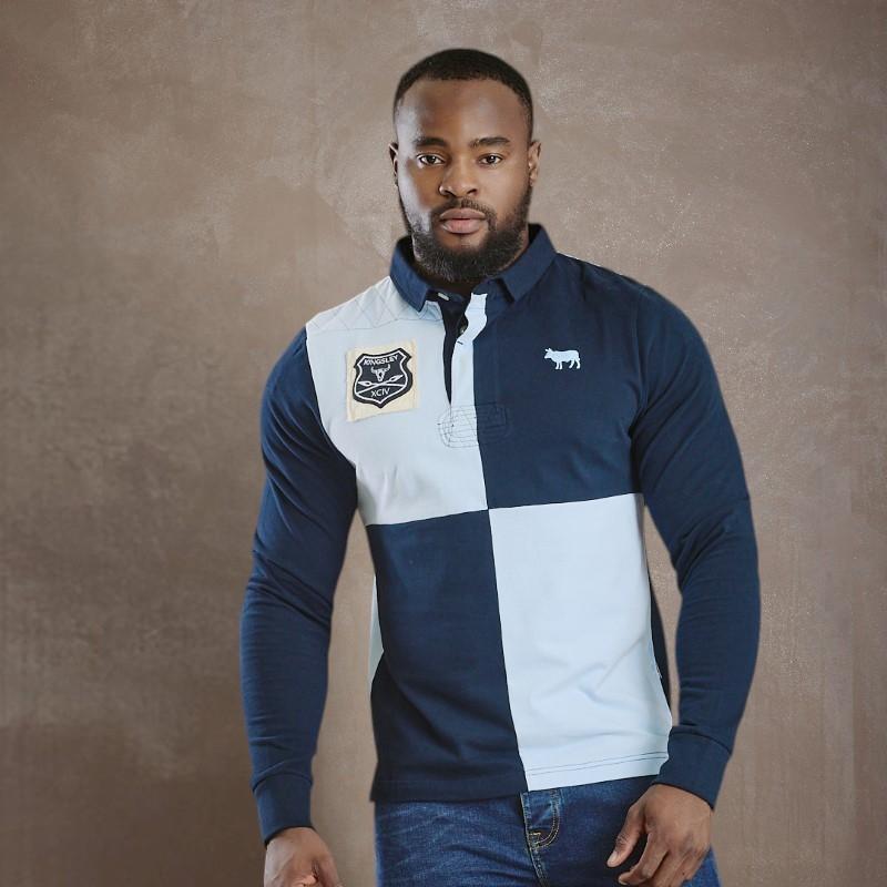 Cape Quarter Rugby Club Long Sleeve Polo - Midnight
