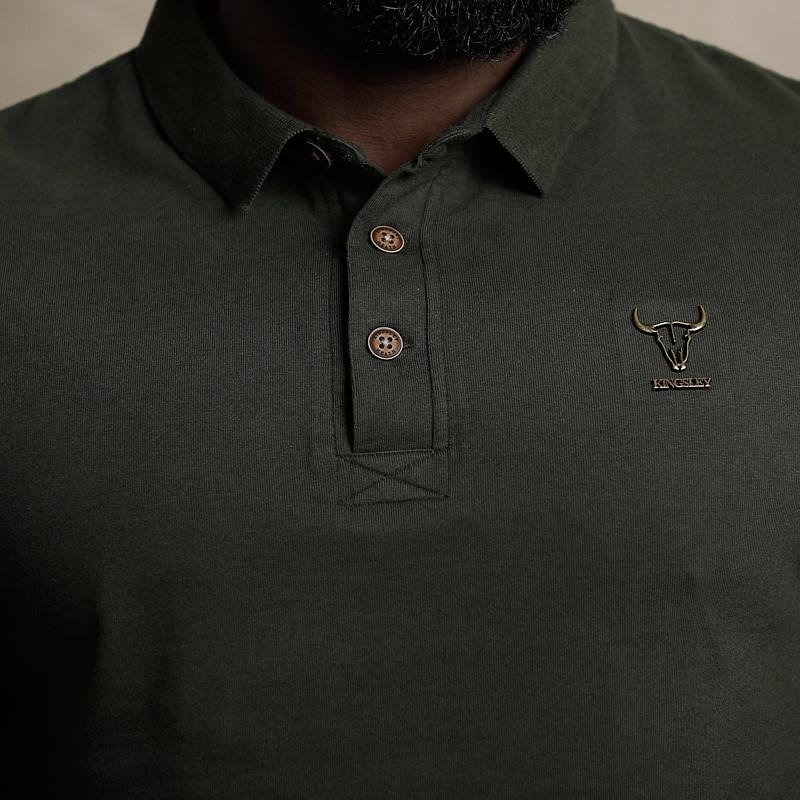 Skull Cut Out Metal Trim Polo - Fatigue