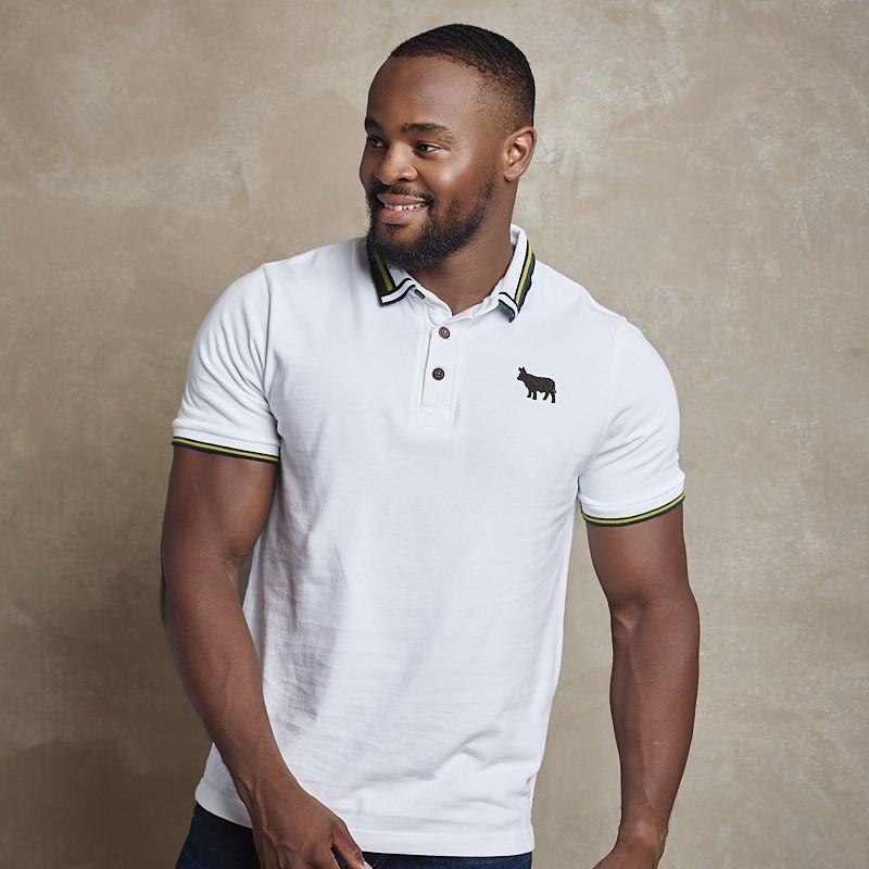Towelling Tipped Polo - Pelican