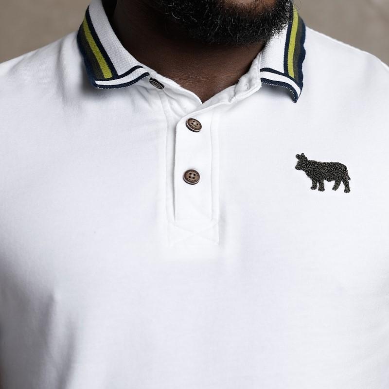 Towelling Tipped Polo - Pelican