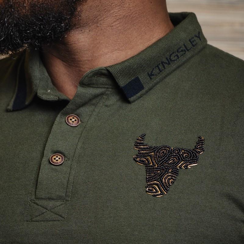 Beaded Concentric Skull Polo - Fatigue