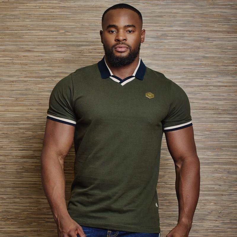 Diamond Metal Badge V Polo - Fatigue