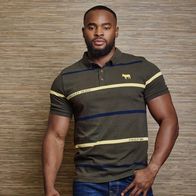 Wordmark Stripe Polo - Midnight