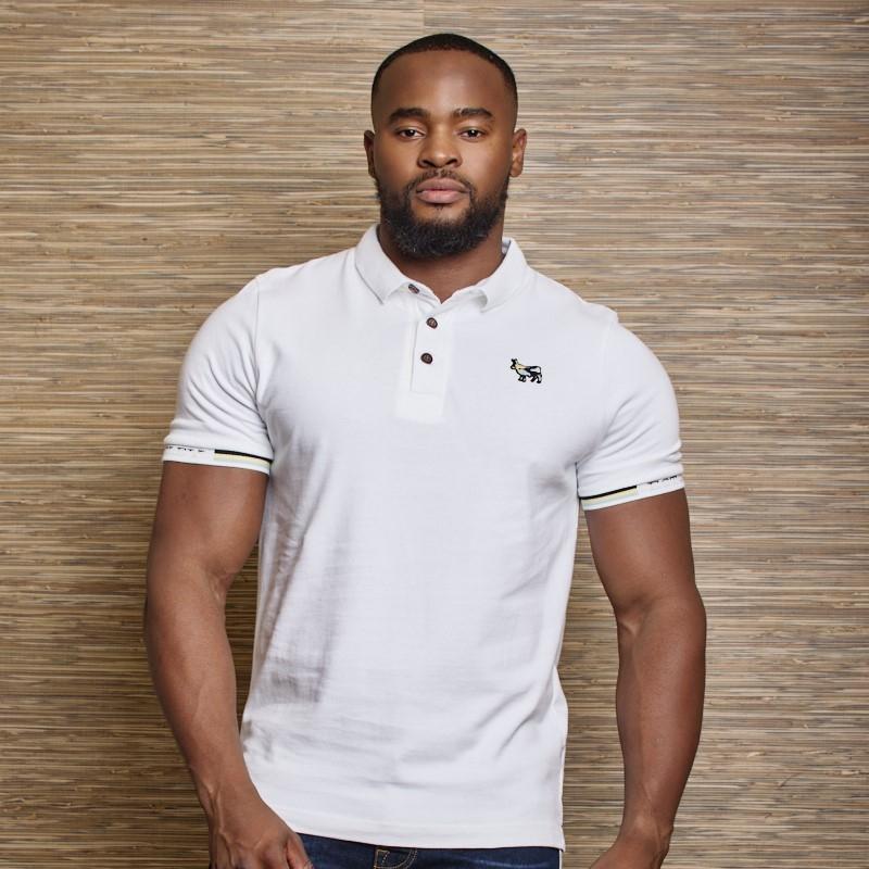 Cuffed Camo Nguni Badge Polo - Pelican