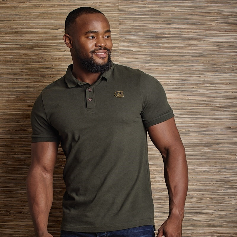 Curved Cut Out Metal Polo - Fatigue