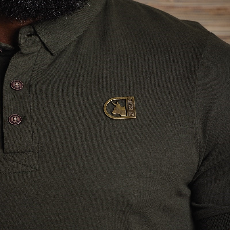 Curved Cut Out Metal Polo - Fatigue