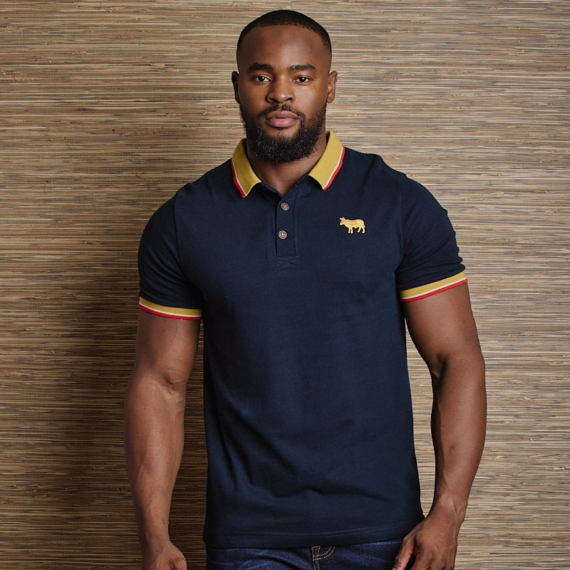 Solid Tipped Polo - Midnight
