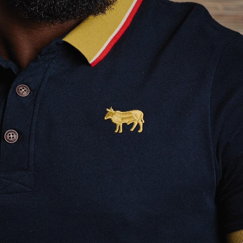 Solid Tipped Polo - Midnight