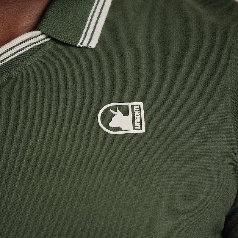 Retro Vee Curved Polo - Forest