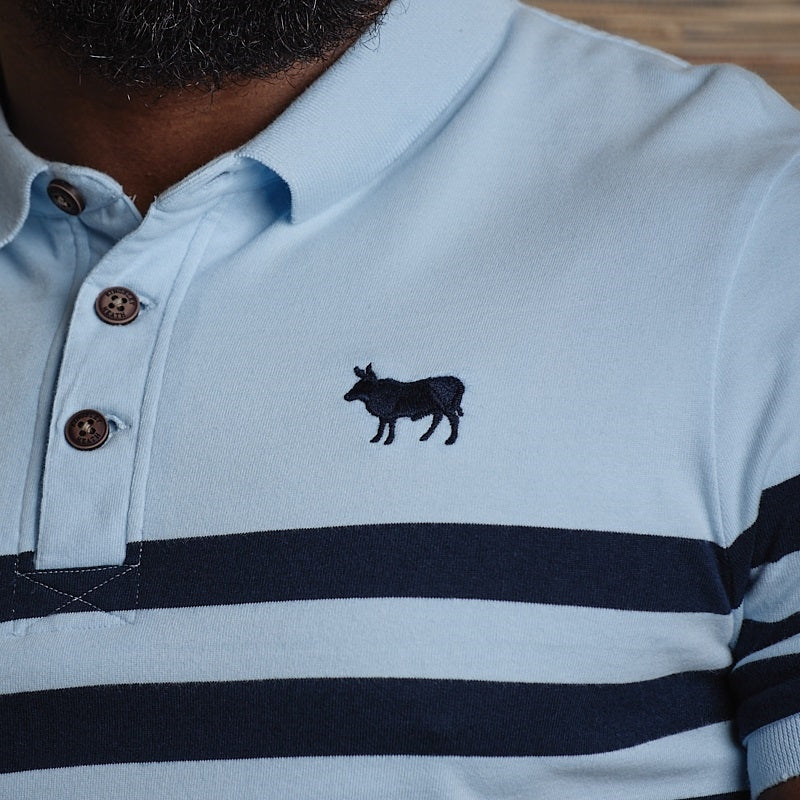 Sky Stripe Polo - Sky