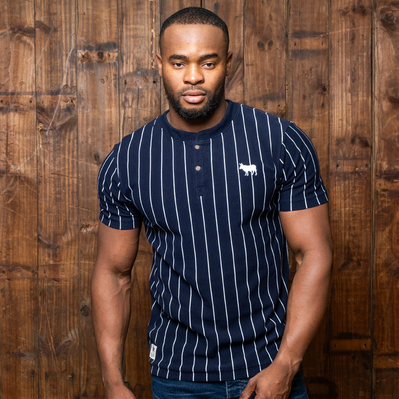 Kingsley Heath Verti Stripe Henley Midnight