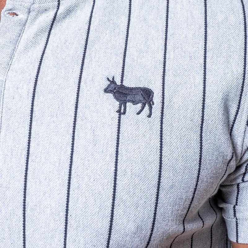 Kingsley Heath Vintage Verti Stripe Henley - Vervet