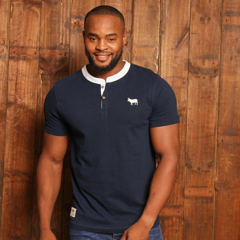 Kingsley Heath Contrast Placket Henley  - Midnight