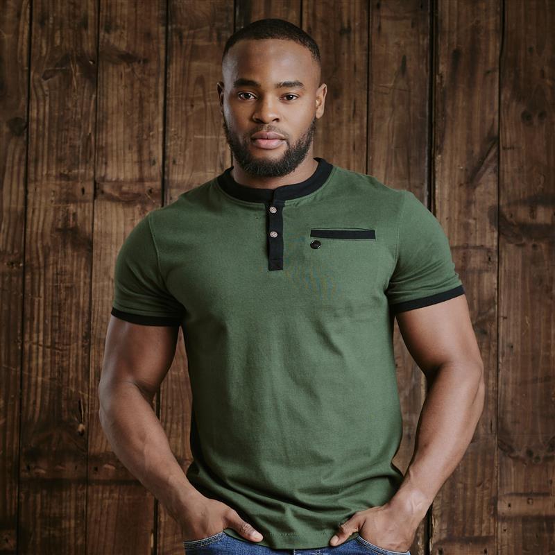 Kingsley Round Rivet Pocket Sj Henley - Forest