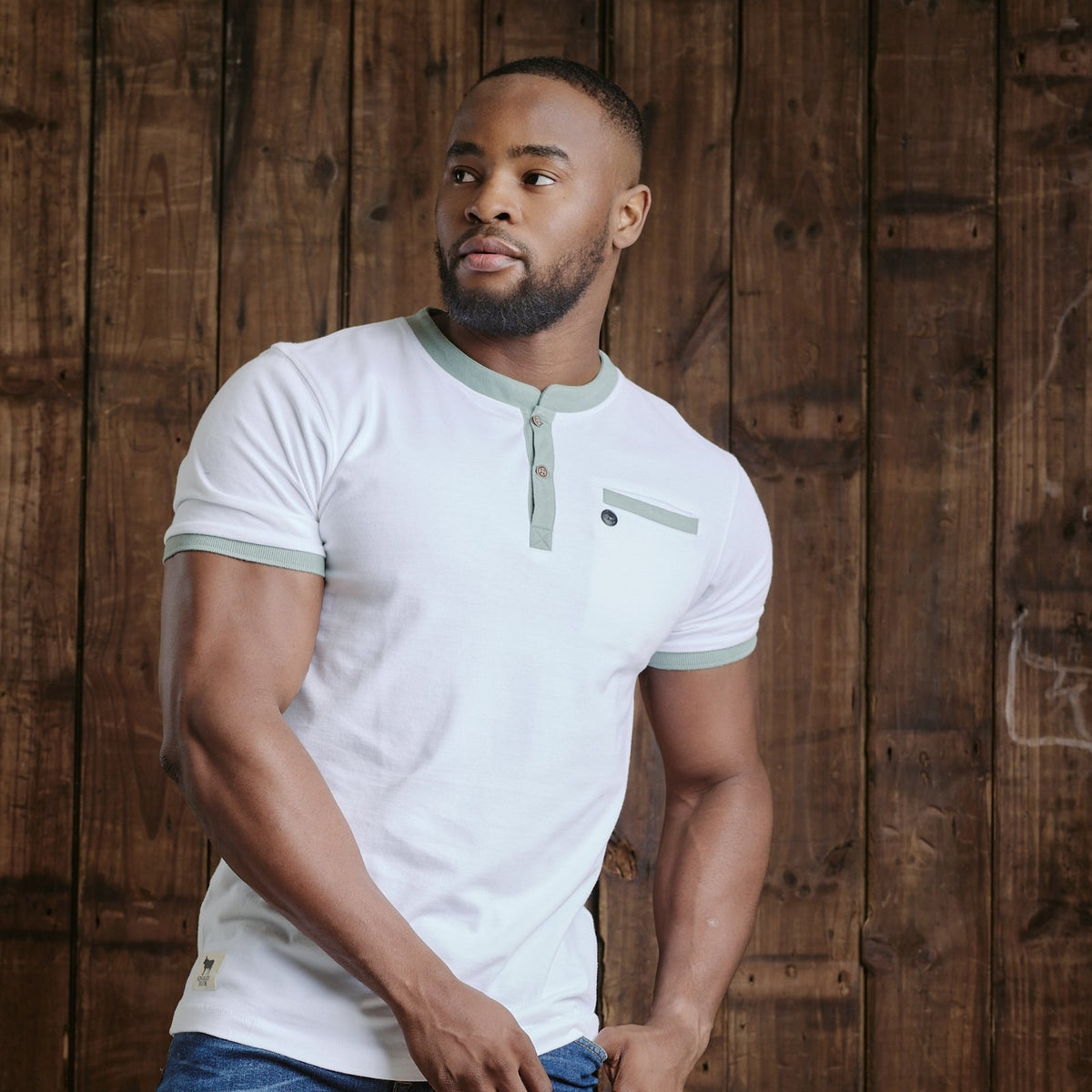 Kingsley Round Rivet Pocket Sj Henley - Pelican