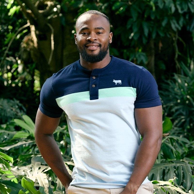 Kingsley Striped  Block Henley  - Midnight