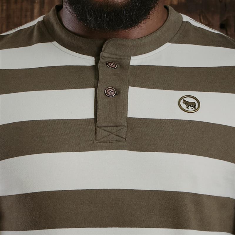 Kingsley Colour Block Henley  - Fatigue