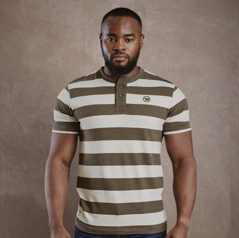 Kingsley Colour Block Henley  - Fatigue