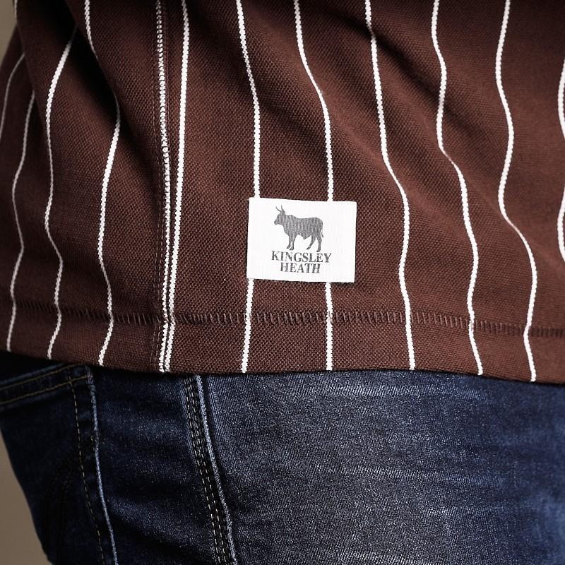 Pin Stripe Henley  - Choc