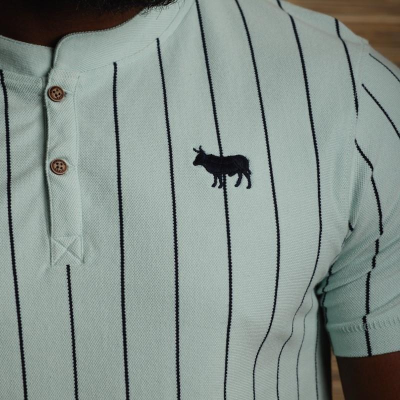 Striped Henley - Mint