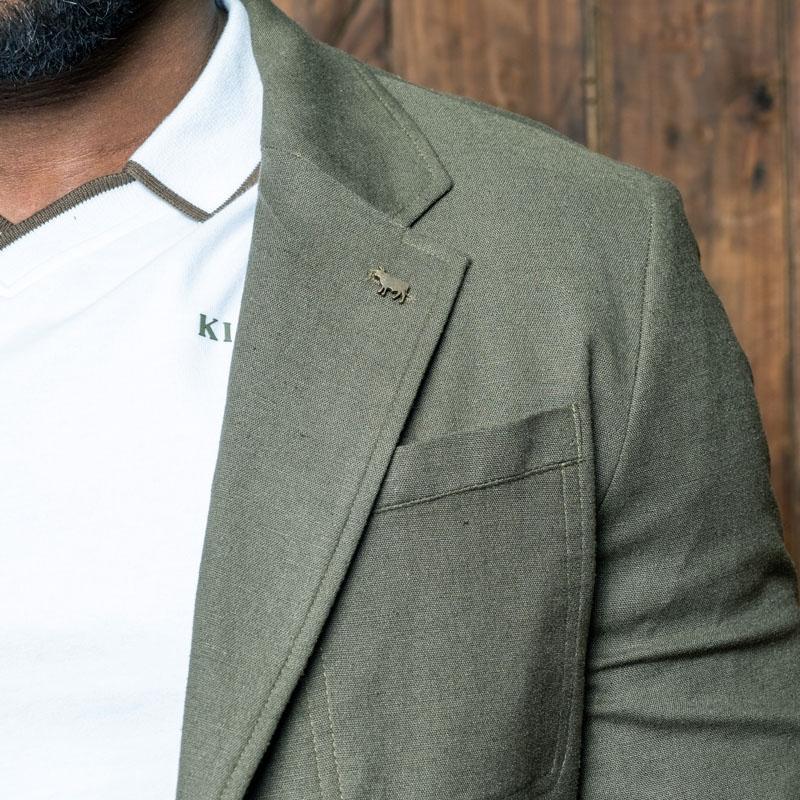 Kingsley Cape Summer Linen Blazer - Fatigue